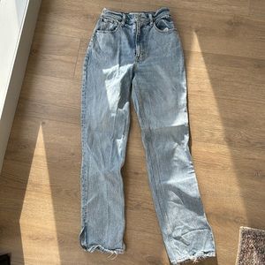 Abercrombie curve love 90s straight ultra high rise in light wash